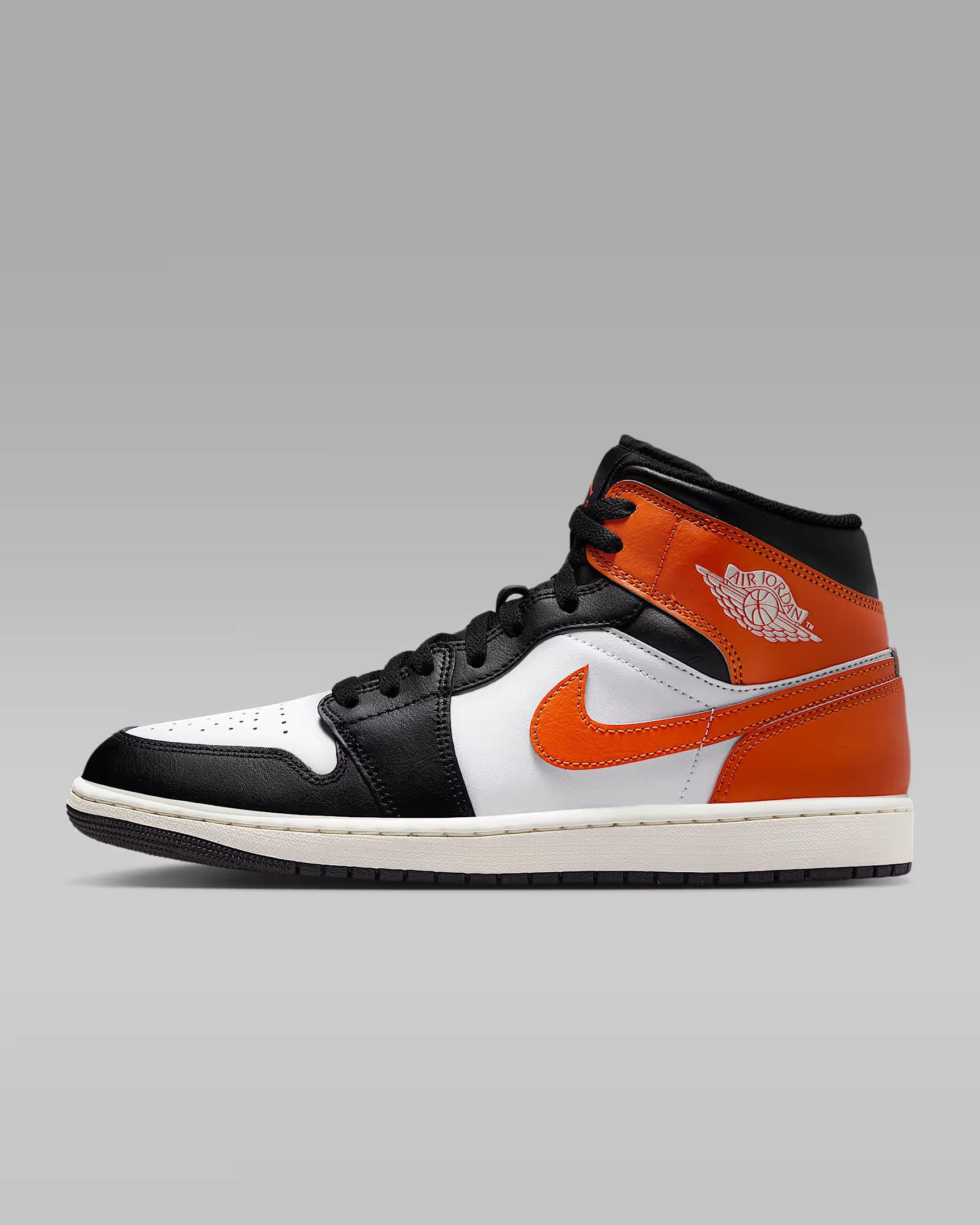 Air Jordan 1 Mid SE Black & Orange & blue Shoes